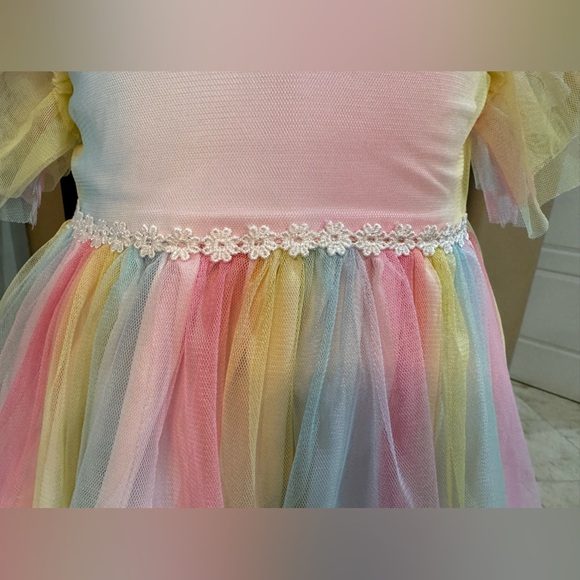 👑 Pippa & Julie-Girls' Rainbow Mesh Tutu Dress👑 - Picture 8 of 9